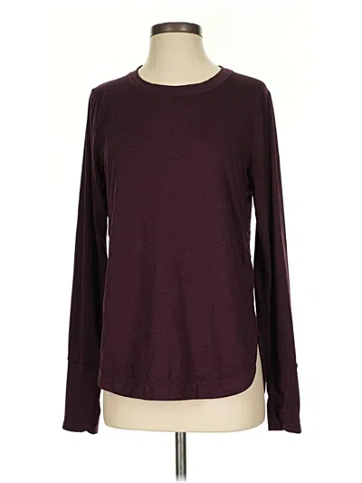 Pre-owned Athleta Long Sleeve T-shirt In Burgundy