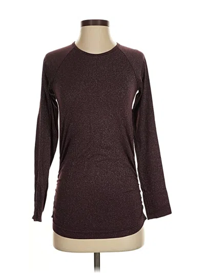 Pre-owned Athleta Long Sleeve T-shirt In Burgundy