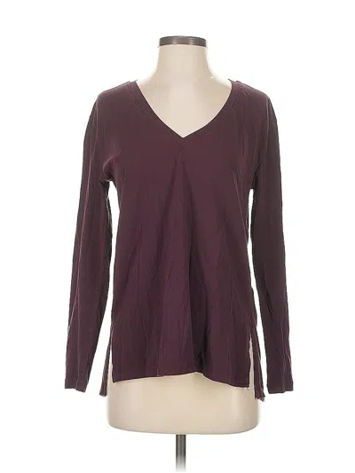 Pre-owned Athleta Long Sleeve T-shirt In Burgundy