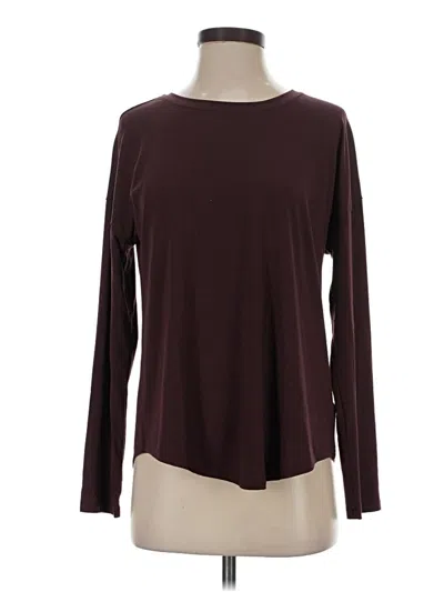 Pre-owned Athleta Long Sleeve T-shirt In Burgundy