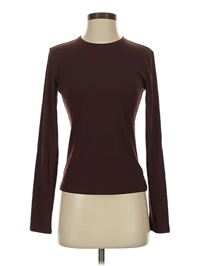 Pre-owned Athleta Long Sleeve T-shirt In Burgundy