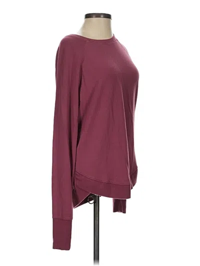 Pre-owned Athleta Long Sleeve T-shirt In Burgundy