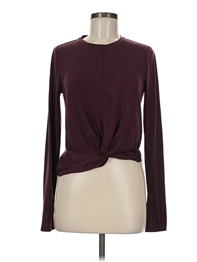 Pre-owned Athleta Long Sleeve T-shirt In Burgundy