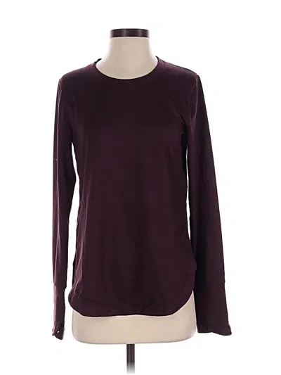 Pre-owned Athleta Long Sleeve T-shirt In Burgundy