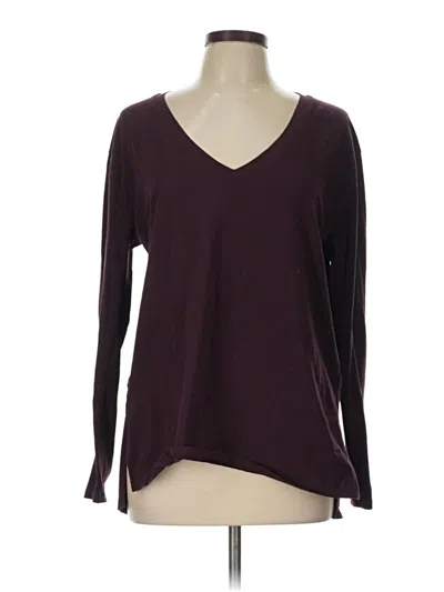 Pre-owned Athleta Long Sleeve T-shirt In Burgundy