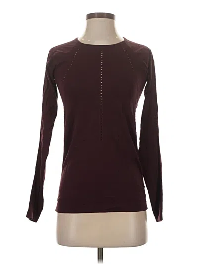 Pre-owned Athleta Long Sleeve T-shirt In Burgundy