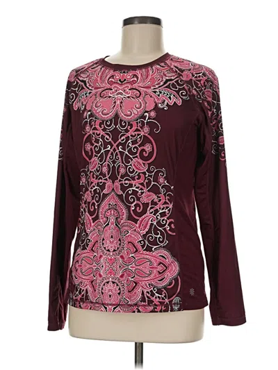 Pre-owned Athleta Long Sleeve T-shirt In Burgundy