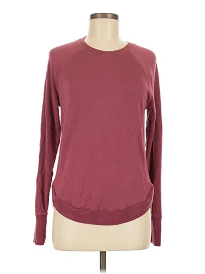 Pre-owned Athleta Long Sleeve T-shirt In Burgundy