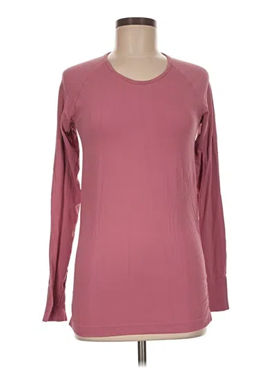 Pre-owned Athleta Long Sleeve T-shirt In Burgundy