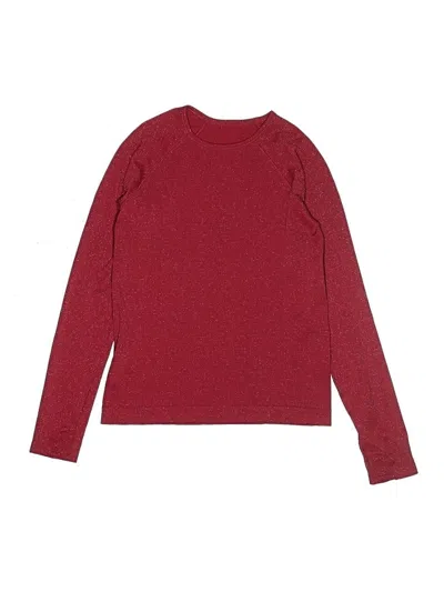 Pre-owned Athleta Kids' Long Sleeve T-shirt In Burgundy