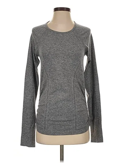 Pre-owned Athleta Long Sleeve T-shirt In Gray