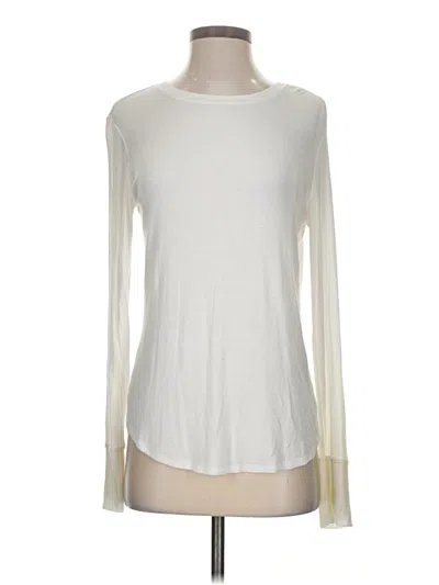 Pre-owned Athleta Long Sleeve T-shirt In Ivory