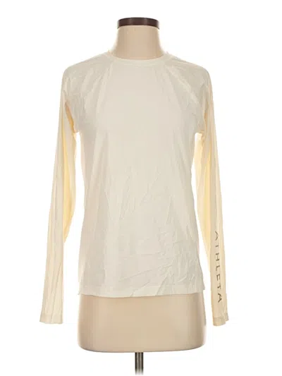 Pre-owned Athleta Long Sleeve T-shirt In Ivory