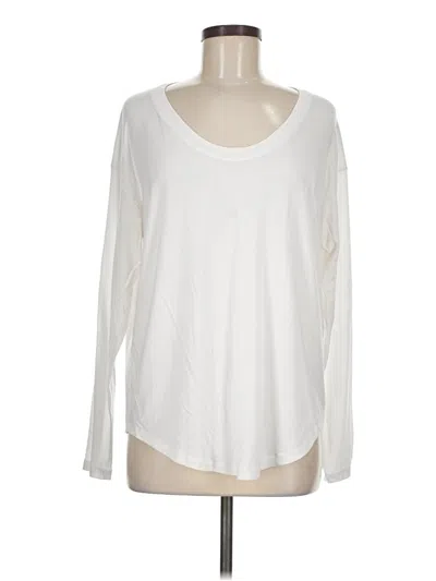 Pre-owned Athleta Long Sleeve T-shirt In Ivory