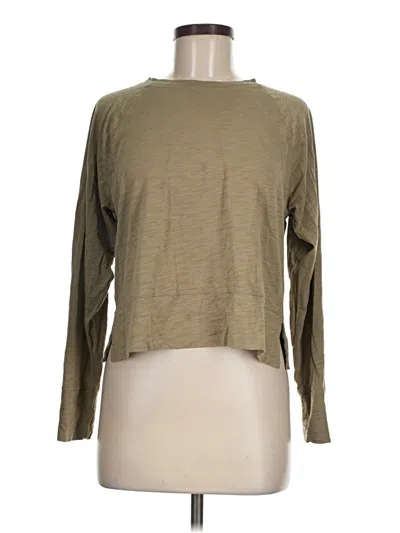 Pre-owned Athleta Long Sleeve T-shirt In Tan