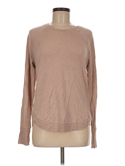 Pre-owned Athleta Long Sleeve T-shirt In Tan