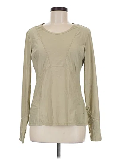 Pre-owned Athleta Long Sleeve T-shirt In Tan