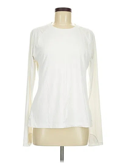 Pre-owned Athleta Long Sleeve T-shirt In White