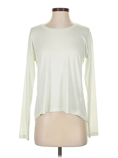 Pre-owned Athleta Long Sleeve T-shirt In White