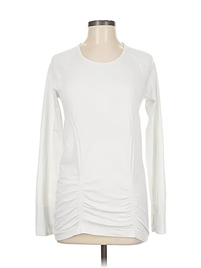 Pre-owned Athleta Long Sleeve T-shirt In White