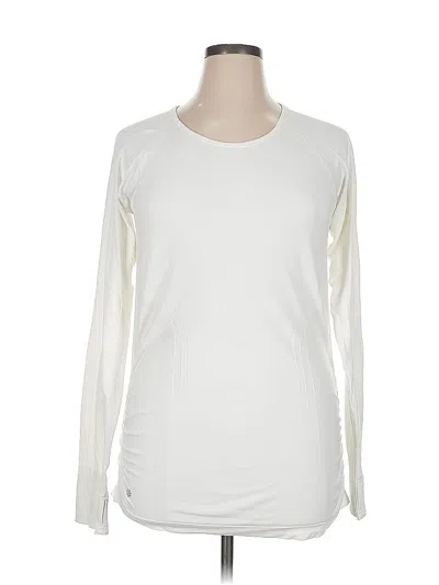 Pre-owned Athleta Long Sleeve T-shirt In White