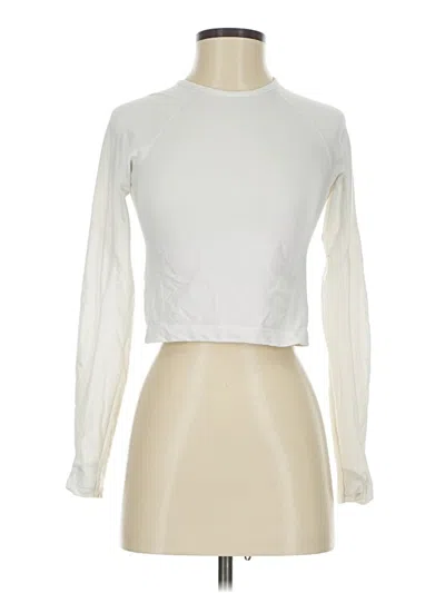Pre-owned Athleta Long Sleeve T-shirt In White