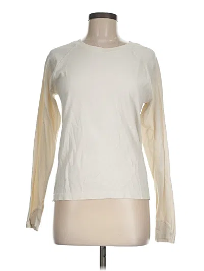 Pre-owned Athleta Long Sleeve T-shirt In White