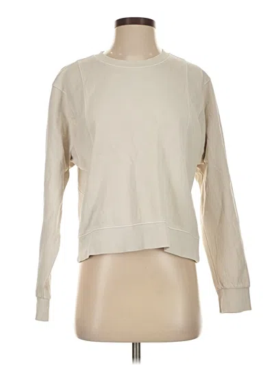 Pre-owned Athleta Long Sleeve T-shirt In White