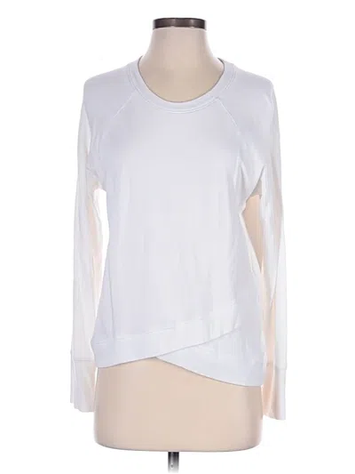 Pre-owned Athleta Long Sleeve T-shirt In White
