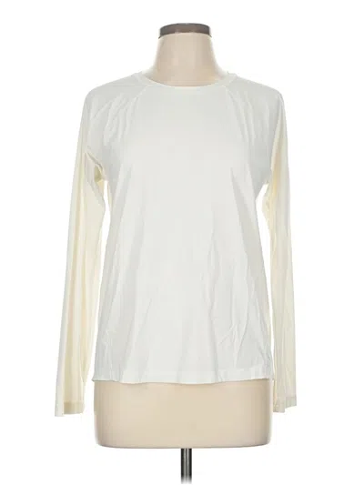 Pre-owned Athleta Long Sleeve T-shirt In White