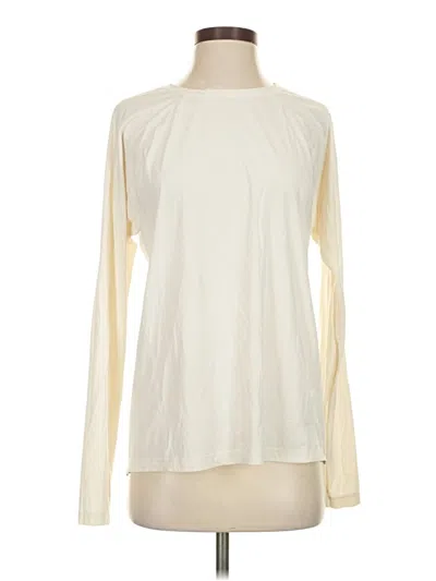 Pre-owned Athleta Long Sleeve T-shirt In White
