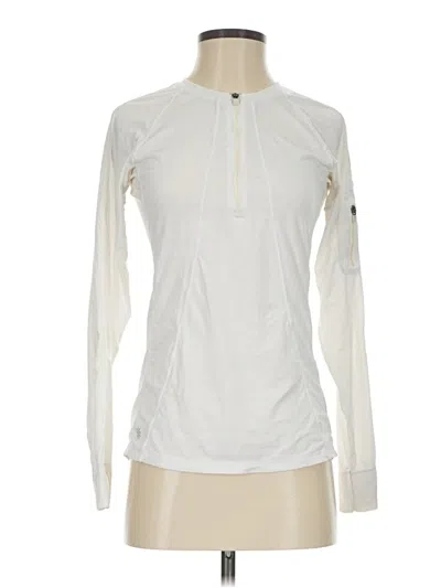 Pre-owned Athleta Long Sleeve T-shirt In White