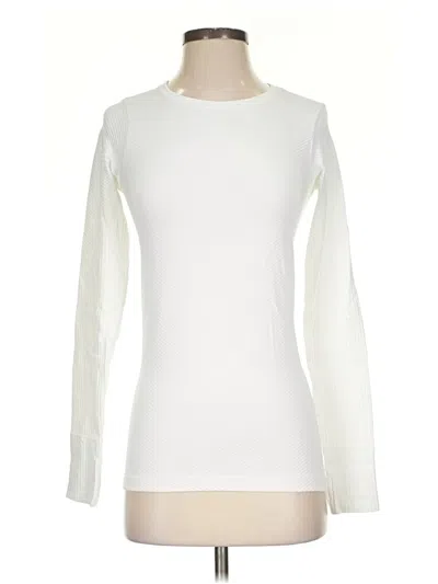Pre-owned Athleta Long Sleeve T-shirt In White
