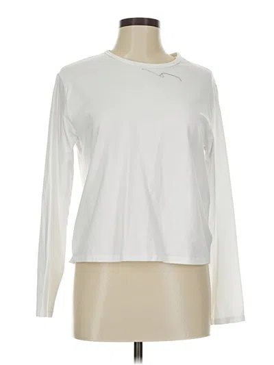 Pre-owned Athleta Long Sleeve T-shirt In White