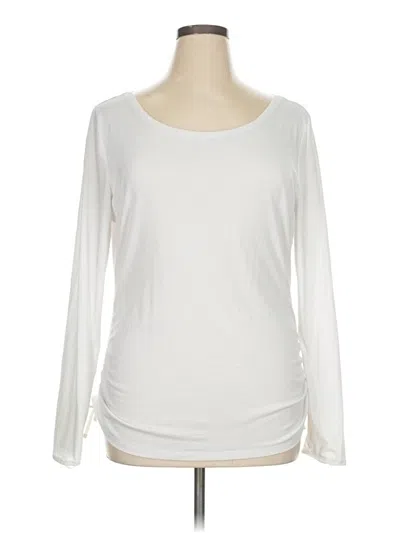 Pre-owned Athleta Long Sleeve T-shirt In White