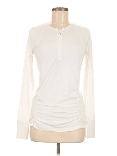 Pre-owned Athleta Long Sleeve T-shirt In White