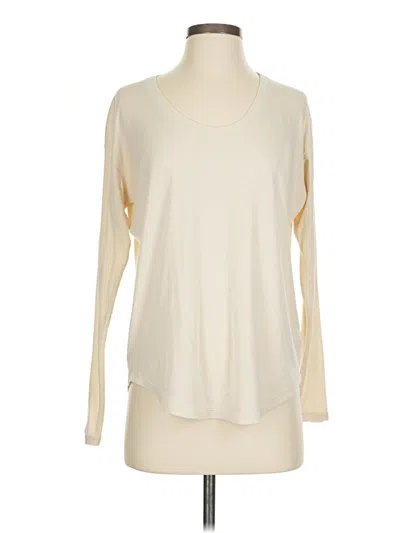 Pre-owned Athleta Long Sleeve T-shirt In White