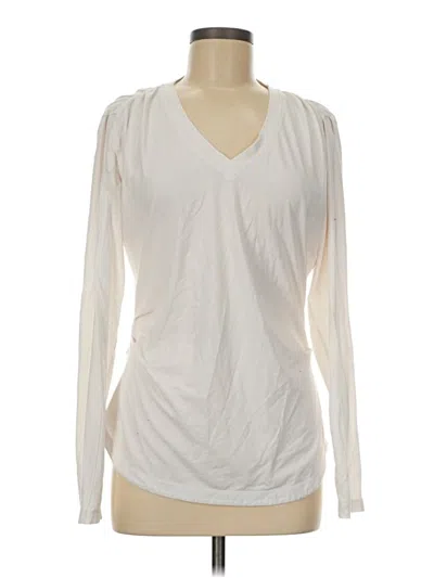 Pre-owned Athleta Long Sleeve T-shirt In White