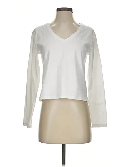 Pre-owned Athleta Long Sleeve T-shirt In White