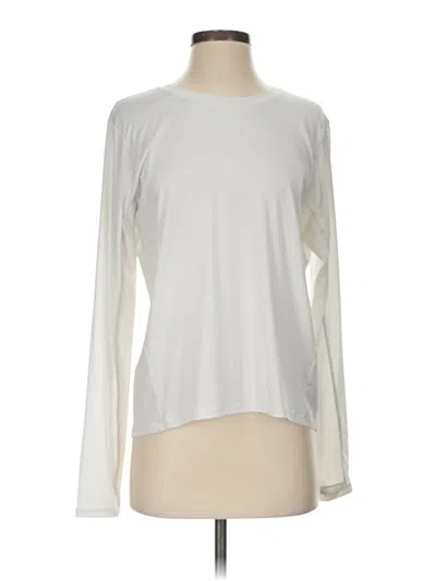 Pre-owned Athleta Long Sleeve T-shirt In White