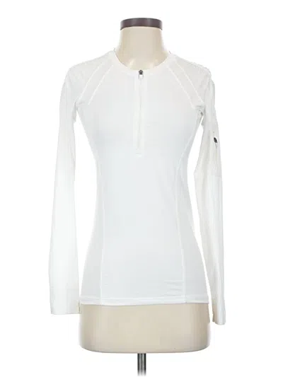 Pre-owned Athleta Long Sleeve T-shirt In White