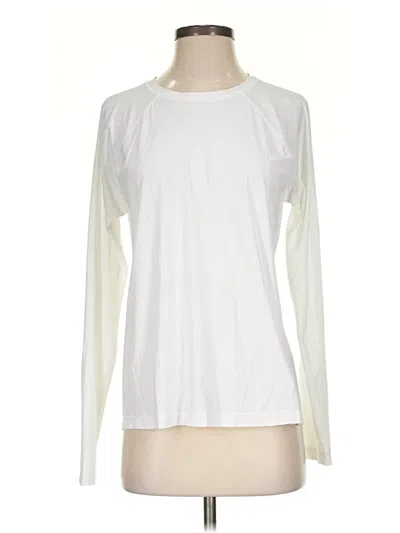 Pre-owned Athleta Long Sleeve T-shirt In White