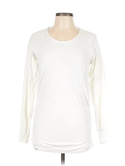Pre-owned Athleta Long Sleeve T-shirt In White