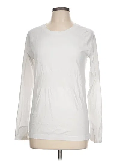 Pre-owned Athleta Long Sleeve T-shirt In White