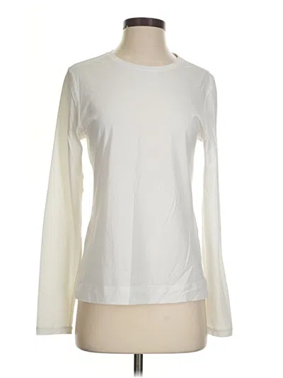 Pre-owned Athleta Long Sleeve T-shirt In White