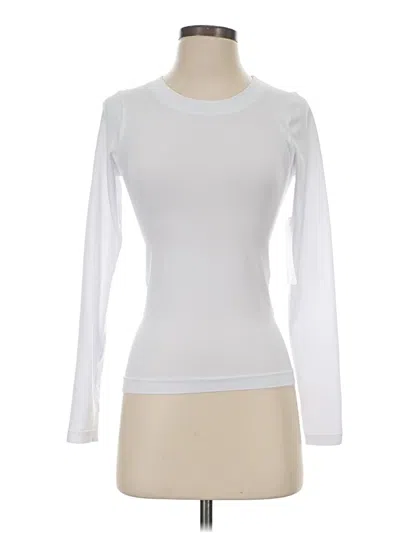 Pre-owned Athleta Long Sleeve T-shirt In White