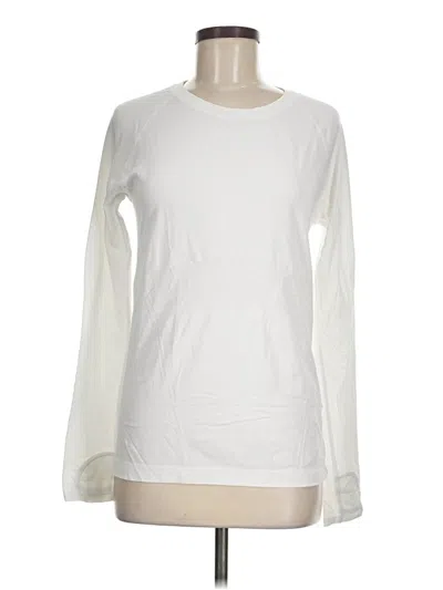 Pre-owned Athleta Long Sleeve T-shirt In White