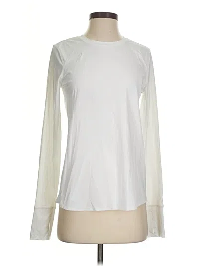 Pre-owned Athleta Long Sleeve T-shirt In White