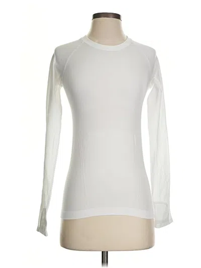 Pre-owned Athleta Long Sleeve T-shirt In White