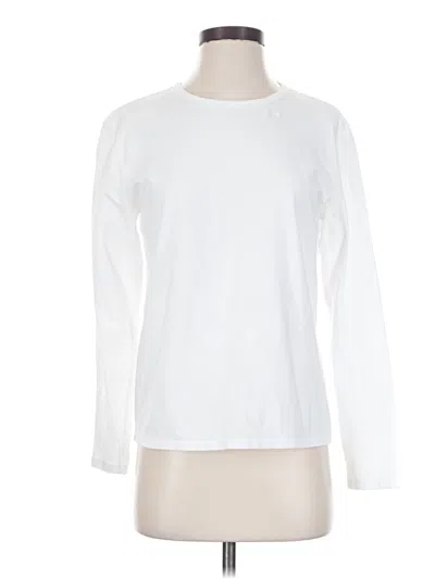 Pre-owned Athleta Long Sleeve T-shirt In White